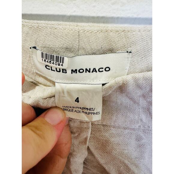 CLUB MONACO Women's Beige Linen Blend Relaxed Wide Leg Trouser Pants Size 4 - Picture 9 of 13